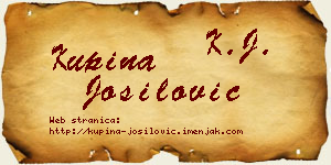 Kupina Jošilović vizit kartica